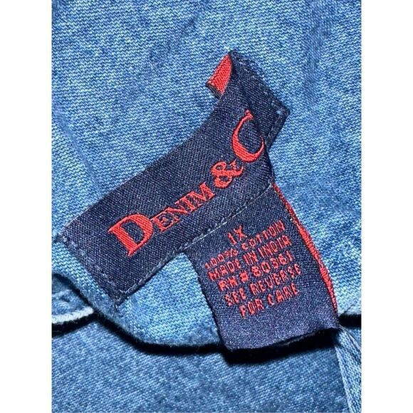 NEW WITH TAGS WOMEN DENIM & CO Y2K Embroidered floral details Denim Overalls Dun - Picture 11 of 13